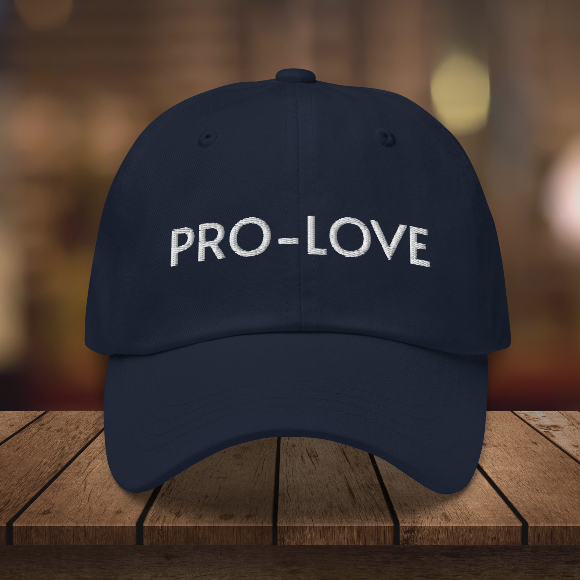 Pro Love| Dad Hat| Feel the Facts A front view of the Pro-Love Dad Hat, featuring the embroidered "Pro-Love" logo on the front and a stylish fit.  blue