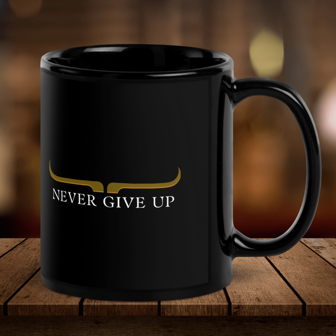 Mug| "Never Give Up" mug - 11oz ceramic mug with glossy finish, perfect for coffee, tea, or hot chocolate.Never Give Up| Motivational Mug| Cognitive Lifestyle | Feel the Facts