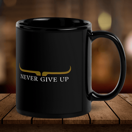 Mug| "Never Give Up" mug - 11oz ceramic mug with glossy finish, perfect for coffee, tea, or hot chocolate.Never Give Up| Motivational Mug| Cognitive Lifestyle | Feel the Facts