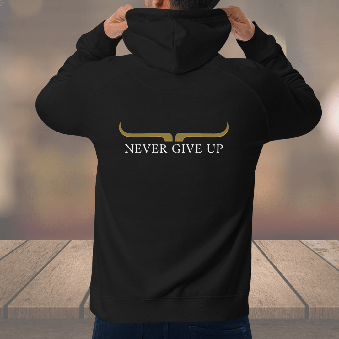 Higher Highs front_Never Give up back| Cotton pullover Hoodie