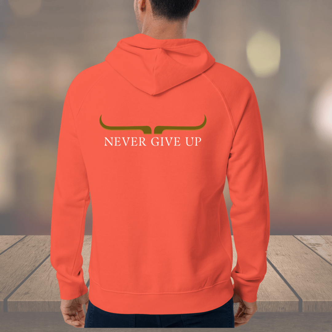 Higher Highs front_Never Give up back| Cotton pullover Hoodie