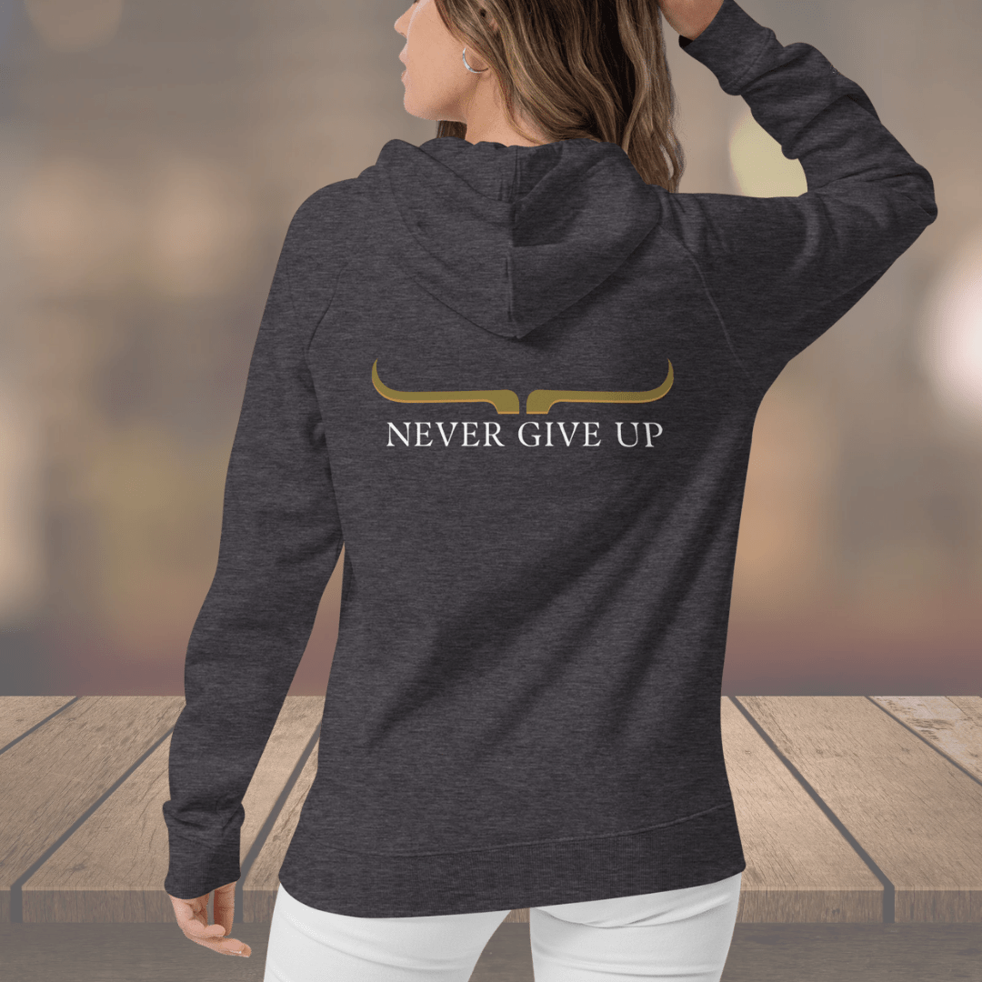 Higher Highs front_Never Give up back| Cotton pullover Hoodie