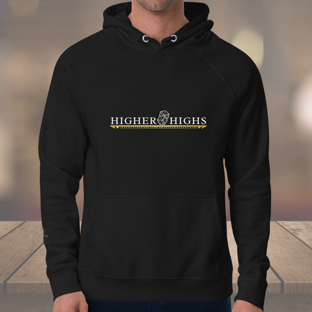 Cotton hoodie pullover 100% cotton hoodie Higher Highs hoodie Never Give Up hoodie Cotton hoodie with motivational messages Stylish cotton hoodie Comfortable cotton hoodie Inspirational hoodie Premium cotton hoodie pullover