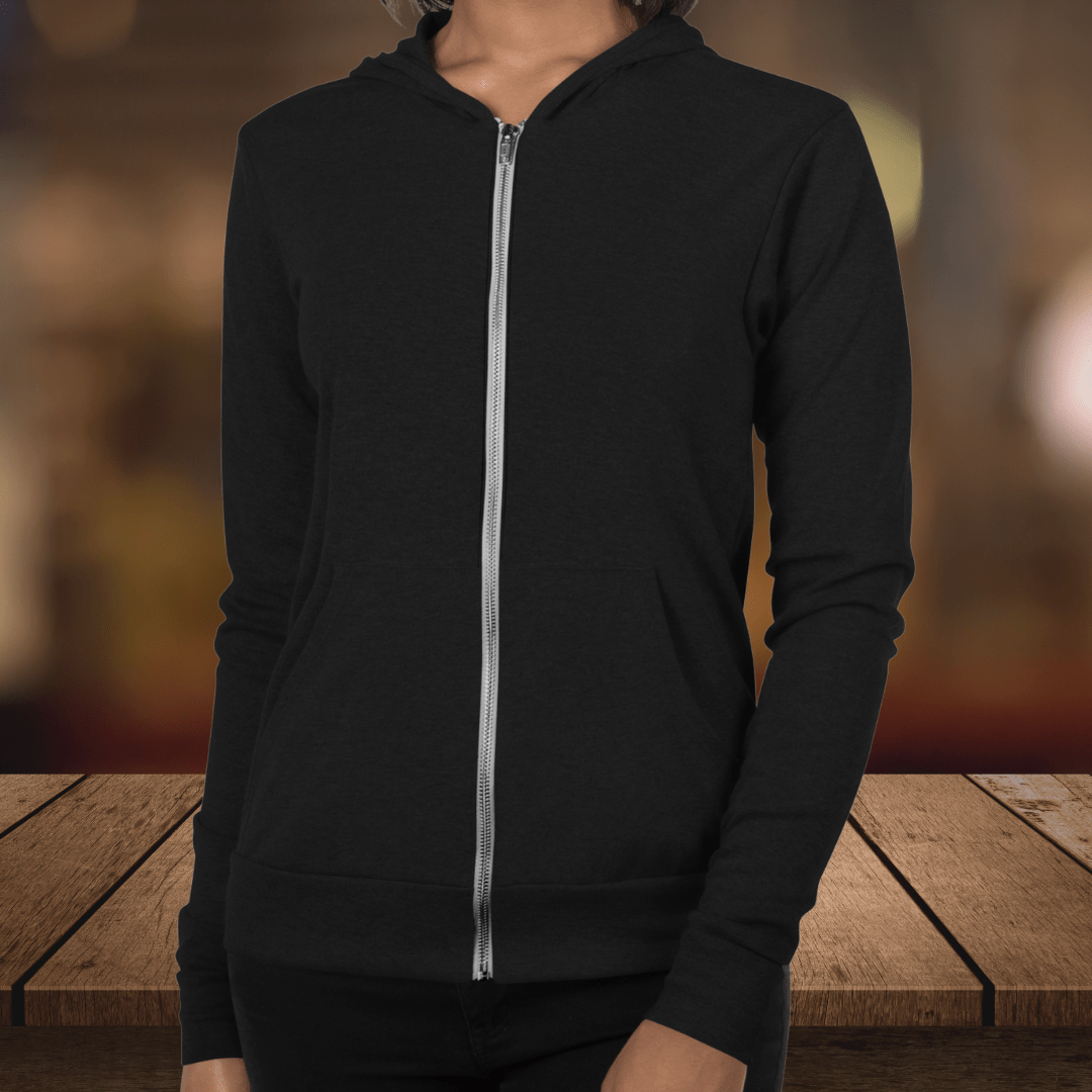 Lightweight black zip up 2025 hoodie womens