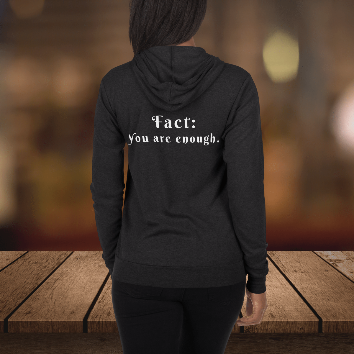 Champion Hoodie. Our comfy cozy "You are enough" Zip Up Hoodie serves as a symbol of your inner power, self-care and value. This  "you are enough" champion  hoodie is lightweight and  intended to keep you cozy while inspiring you to have confidence in your skills and abilities. You are enough |hoodie | zip up| Conscious clothing | Cognitive lifestyle| Feel the Facts